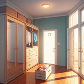 Trueliving 4 Loft Door White wardrobe Laminated Finish & PU Finish with Drawers (6Ft *2Ft *9Ft -1828.8MM X 609MM X 2743.2MM)